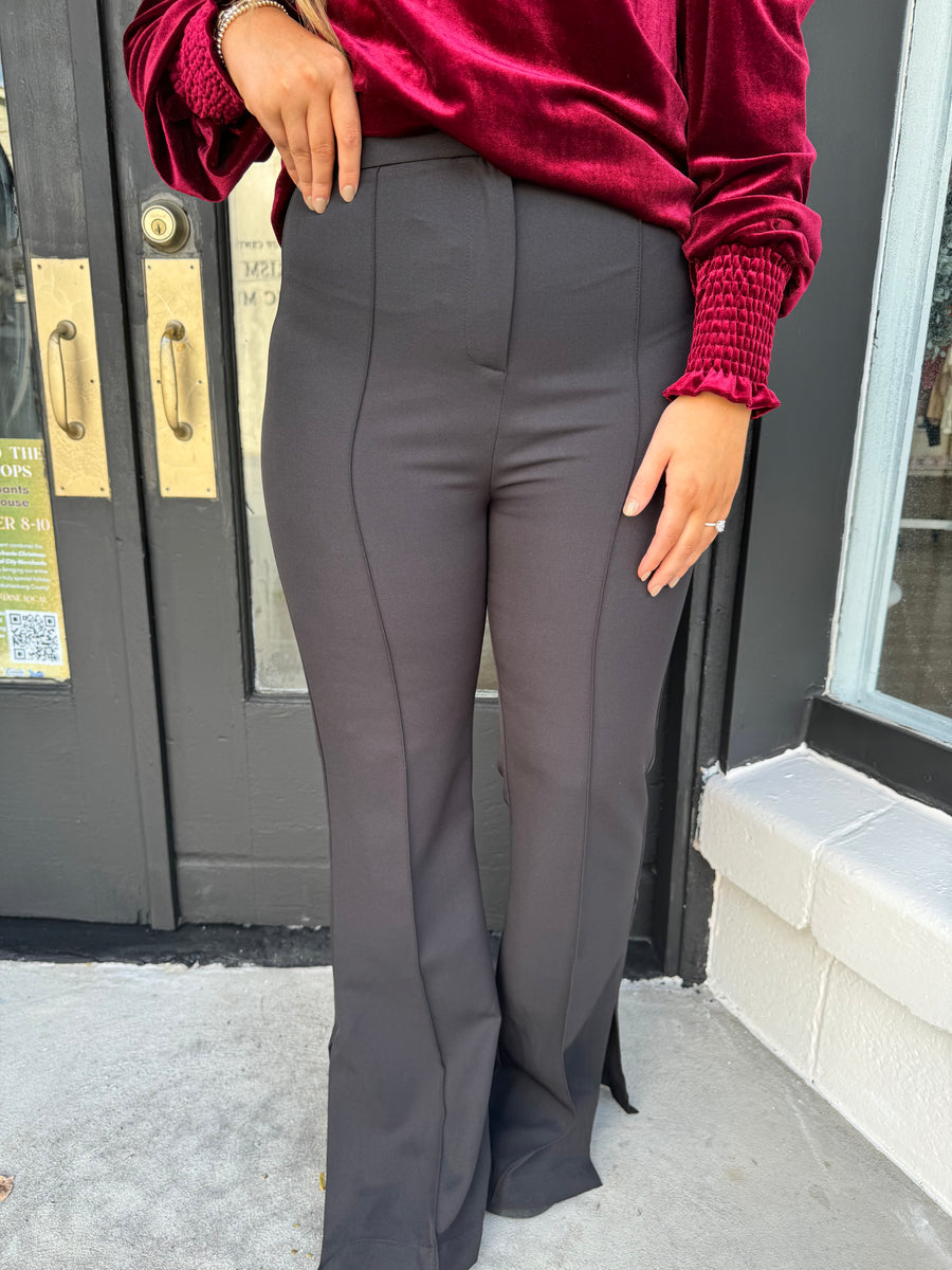 flare dress pants Black side slit flared – SouthernPineBoutique Size:W34/32