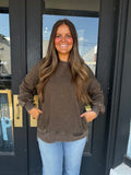 Espresso fleece pullover