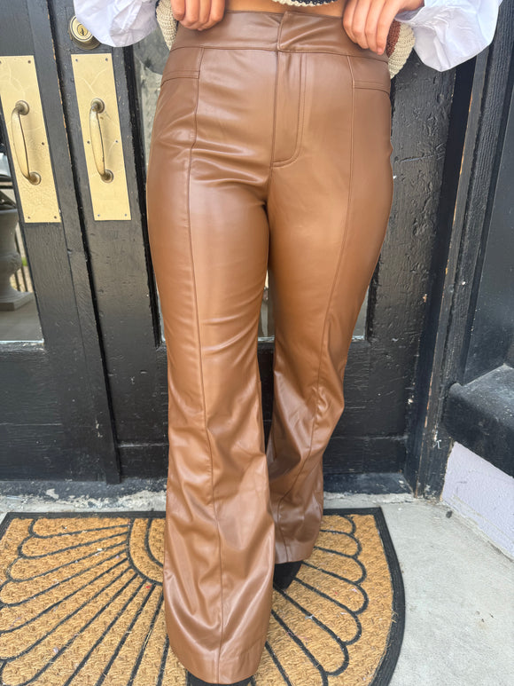 Brown leather pants