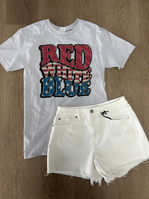 Red, white, & blue tee