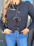 Black bow cardigan