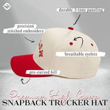 Two Tone Cap - Mother (Upside Down) - Red/Beige