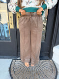 Chilly Day Fleece Lined Pants- mocha
