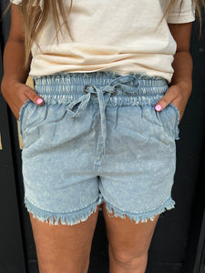 Blue grey short relaxed short