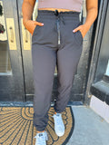 Black cuffed highwaist jogger