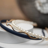 Women's Headbands | Blue Headband | Pearl headband | Set