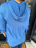 Blue oversized zip up