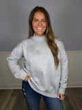 Gray mock neck crewneck