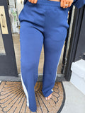 Scuba side stripe pants- navy