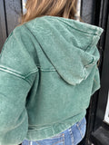 Dark green hooded pullover