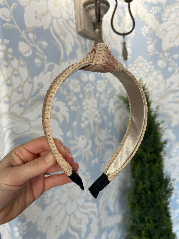 Blush & tan woven headband