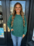 Dark green fleece oversized sweater