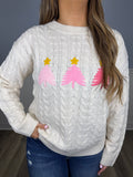 Pink tree sweater