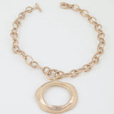 Hammered Loop Link Chain Necklace: GD