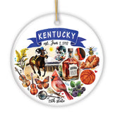 Artistic Kentucky State Themes Christmas Ornament