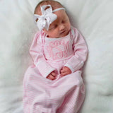 Mini Stripe Pink-GownNB