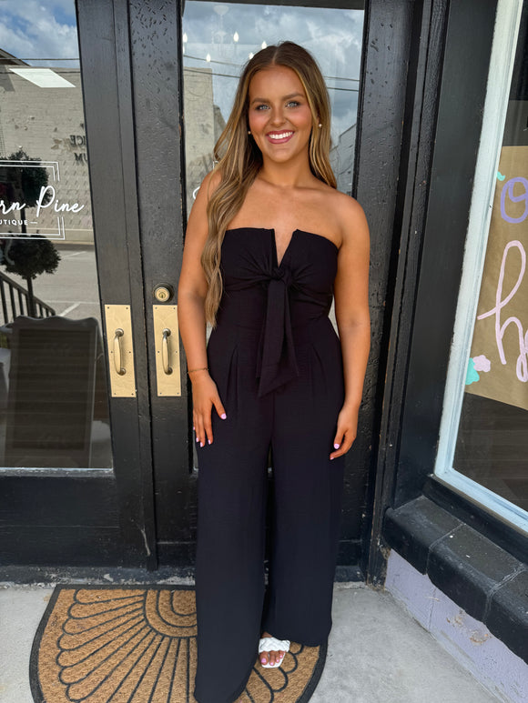 Classy black v-cut jumpsuit