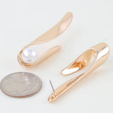 Modern Pearl Stone Wrap Drop Earrings: GCR