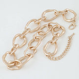 Abstract Matte Link Chain Necklace: GD