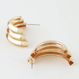 Triple Heart Arch Hoop Earrings: GD