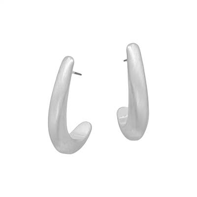 Matte Silver Curved Hoop 1