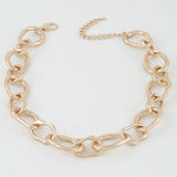 Abstract Matte Link Chain Necklace: GD