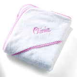 Hooded Terry Cloth Towel Bath Set - Gingham: Pink