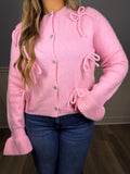 Pink bow cardigan