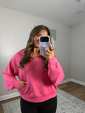 Taffy pink luxe scuba pullover