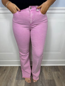 Mauve flared jeans