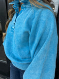 Deep Sky button front pullover