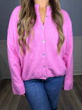 Long sleeve soft pink cardigan