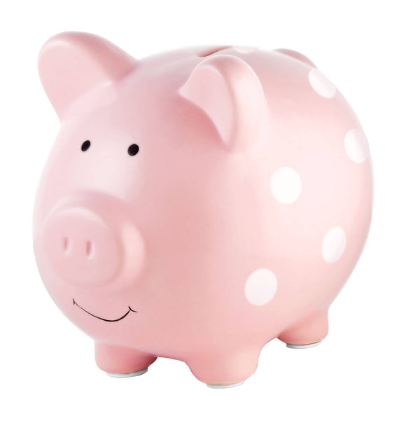 Polka Dot Piggy Bank: Pink