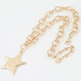 Hammered Star Chain Necklace: GD