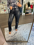 Vegan leather straight leg pants