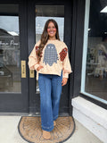 Plaid Ghost Appliqué Sweatshirt