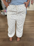 Blue & white floral denim