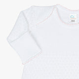 Paty Knit Overlap Shoulder Gown #115: With Bow / Newborn / Pink