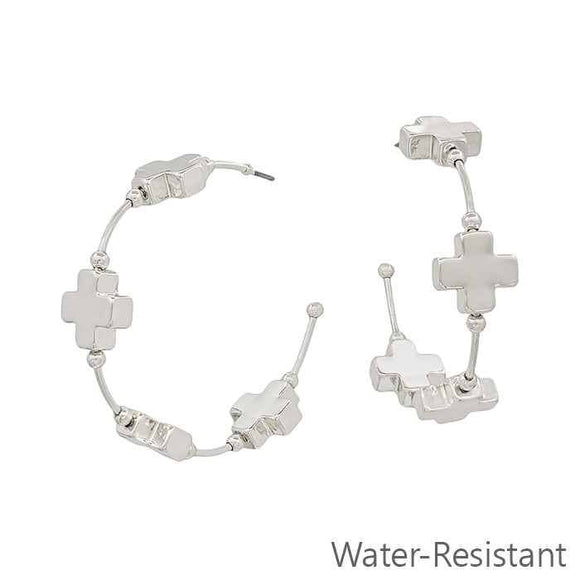 Water Resistant Silver Wired with Silver Cross 1.75