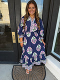 Navy floral maxi