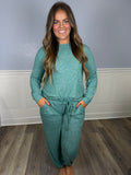 Buttery soft jogger set- dk green
