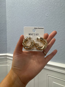 Water Resistant 1.25" Gold Hoop Earring