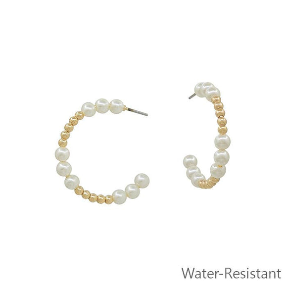 Water Resistant Gold 2mm with 3mm Pearl Beaded `1