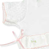 Paty Knit Ruffle Hem Bubble with Swiss Embroidered Trim: 3 Months