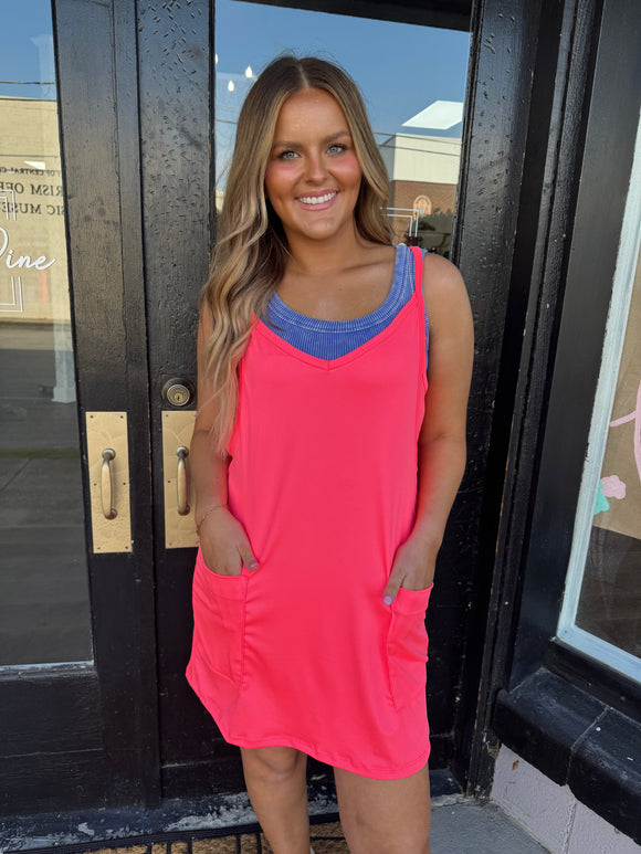Neon pink athletic dress