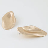 Hammered Abstract Ripple Drop Earrings: GD