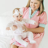 Peek-A-Boo Wishes Smocked Footie - Pink: Newborn