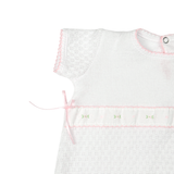 Paty Knit Ruffle Hem Bubble with Swiss Embroidered Trim: 3 Months