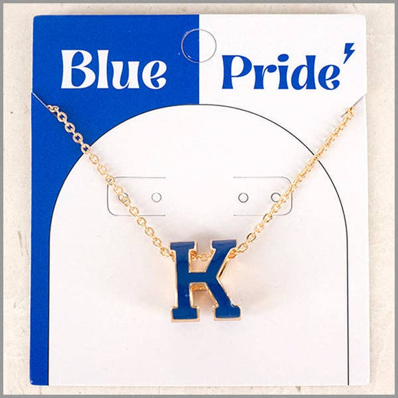 Gold Chain with Blue K Gameday 16