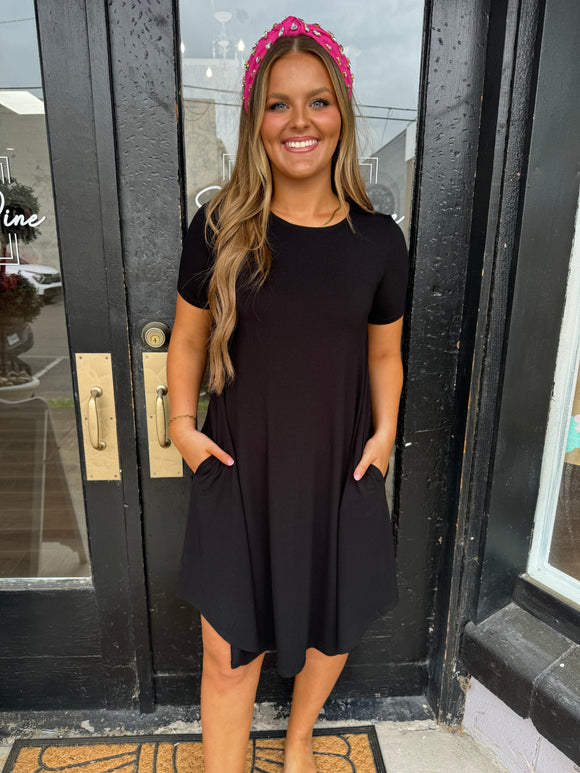 Black t-shirt dress